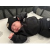 image:imageFunky Junque Adorable Newborn Baby Smiley Face Beanie  Soft Knit Winter Hat with Premium Suede PatchHeather Grey