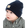 image:imageFunky Junque Adorable Newborn Baby Smiley Face Beanie  Soft Knit Winter Hat with Premium Suede PatchNavy