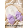 image:imageFunky Junque Baby Girl Newborn Beanie with Rhinestone Trim Bow  Soft Infant Hospital Hat for Nursery and Coming Home OutfitWhite  Lavender Ribbon Bow