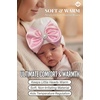 image:imageFunky Junque Baby Girl Newborn Beanie with Rhinestone Trim Bow  Soft Infant Hospital Hat for Nursery and Coming Home OutfitWhite  Rose Satin Bow