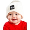 image:imageFunky Junque Baby Hats 012 Months Smiley Face Beanie Warm Soft Knit Toddler Beanie Winter Cap for Infants Unisex2 Pack  Black  White Square Patch