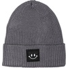 image:imageFunky Junque Baby Hats 012 Months Smiley Face Beanie Warm Soft Knit Toddler Beanie Winter Cap for Infants UnisexGrey Square Patch