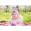 image:imageFunky Junque Baby Hats 012 Months Smiley Face Beanie Warm Soft Knit Toddler Beanie Winter Cap for Infants UnisexLavender Square Patch