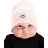 image:imageFunky Junque Baby Hats 012 Months Smiley Face Beanie Warm Soft Knit Toddler Beanie Winter Cap for Infants UnisexLight Pink Square Patch