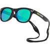 image:imageFunky Junque Baby Sunglasses Strap Unbreakable Toddler Shades  Bendable polycarbonate baby sunglasses with adjustable strap for swimming surfing kayaking amp beach daysBlackGreen Mirror Lenses