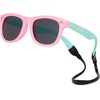 image:imageFunky Junque Baby Sunglasses Strap Unbreakable Toddler Shades  Bendable polycarbonate baby sunglasses with adjustable strap for swimming surfing kayaking amp beach daysPink TurquoiseSmoke Lenses