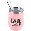image:imageFunky Junque Insulated Wine Tumbler  Bride Tribe BlackPink  Doublewall insulated wine tumbler with leakproof lid amp straws for weddings bachelorette parties bridal showers amp toastsBride Tribe PinkBlack