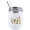 image:imageFunky Junque Insulated Wine Tumbler  Bride Tribe BlackPink  Doublewall insulated wine tumbler with leakproof lid amp straws for weddings bachelorette parties bridal showers amp toastsBride Tribe WhiteGold