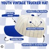 image:imageFunky Junque Kids 2 Tone Trucker Snapback Hat  Soft Cotton Trucker Hat with Adjustable Snapback Everyday Play and Gifting Cute Trucker Hats for KidsPinstripe  BlueBeige