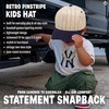 image:imageFunky Junque Kids 2 Tone Trucker Snapback Hat  Soft Cotton Trucker Hat with Adjustable Snapback Everyday Play and Gifting Cute Trucker Hats for KidsPinstripe  NavyBeige