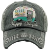 image:imageFunky Junque Kids Baseball Cap Embroidered Toddler Snapback Hat  Soft cotton kids cap with embroidered designs for park days school playtime vacations amp birthday giftsHappy Camper  Black 59