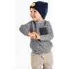 image:imageFunky Junque Kids Cozy Knit Winter Beanie Hat  Perfect Holiday Stocking StufferSmiley  NavyYellow