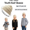 image:imageFunky Junque Kids Ribbed Beanie Hat  Soft Knit Winter Hat for Girls amp Boys Ages 29 Warm Toddler Beanie Youth TobogganBeige