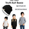 image:imageFunky Junque Kids Ribbed Beanie Hat  Soft Knit Winter Hat for Girls amp Boys Ages 29 Warm Toddler Beanie Youth TobogganBlack