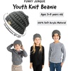 image:imageFunky Junque Kids Ribbed Beanie Hat  Soft Knit Winter Hat for Girls amp Boys Ages 29 Warm Toddler Beanie Youth TobogganCharcoal