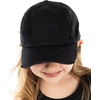 image:imageFunky Junque Toddler Baseball Hat Kids Adjustable Trucker Cap  Cotton youth baseball hat with adjustable fit for school beach trips playdates vacations amp pumpkin patchesAmerican Flag  Black Ages 25