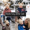 image:imageFunky Junque Toddler Double Pom Pom Beanie  Warm Knit Winter Hat for Girls Ages 16 Soft Kids Poms Beanies for Cold WeatherBeige  Faux Fur Pom