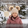 image:imageFunky Junque Toddler Double Pom Pom Beanie  Warm Knit Winter Hat for Girls Ages 16 Soft Kids Poms Beanies for Cold WeatherBeige  Faux Fur Pom