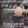 image:imageFunky Junque Toddler Double Pom Pom Beanie  Warm Knit Winter Hat for Girls Ages 16 Soft Kids Poms Beanies for Cold WeatherBeige  Faux Fur Pom