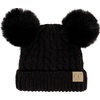 image:imageFunky Junque Toddler Double Pom Pom Beanie  Warm Knit Winter Hat for Girls Ages 16 Soft Kids Poms Beanies for Cold WeatherBlack  Black Faux Fur Pom