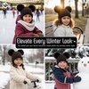 image:imageFunky Junque Toddler Double Pom Pom Beanie  Warm Knit Winter Hat for Girls Ages 16 Soft Kids Poms Beanies for Cold WeatherBlack  Black Faux Fur Pom