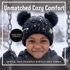 image:imageFunky Junque Toddler Double Pom Pom Beanie  Warm Knit Winter Hat for Girls Ages 16 Soft Kids Poms Beanies for Cold WeatherBlack  Black Faux Fur Pom