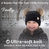 image:imageFunky Junque Toddler Double Pom Pom Beanie  Warm Knit Winter Hat for Girls Ages 16 Soft Kids Poms Beanies for Cold WeatherBlack  Natural Faux Fur Pom
