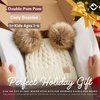 image:imageFunky Junque Toddler Double Pom Pom Beanie  Warm Knit Winter Hat for Girls Ages 16 Soft Kids Poms Beanies for Cold WeatherIvory  Faux Fur Pom