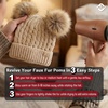 image:imageFunky Junque Toddler Double Pom Pom Beanie  Warm Knit Winter Hat for Girls Ages 16 Soft Kids Poms Beanies for Cold WeatherIvory  Faux Fur Pom