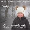 image:imageFunky Junque Toddler Double Pom Pom Beanie  Warm Knit Winter Hat for Girls Ages 16 Soft Kids Poms Beanies for Cold WeatherIvory  Faux Fur Pom