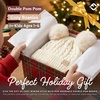 image:imageFunky Junque Toddler Double Pom Pom Beanie  Warm Knit Winter Hat for Girls Ages 16 Soft Kids Poms Beanies for Cold WeatherIvory  Ivory Faux Fur Pom