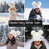 image:imageFunky Junque Toddler Double Pom Pom Beanie  Warm Knit Winter Hat for Girls Ages 16 Soft Kids Poms Beanies for Cold WeatherIvory  Ivory Faux Fur Pom