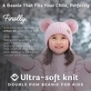 image:imageFunky Junque Toddler Double Pom Pom Beanie  Warm Knit Winter Hat for Girls Ages 16 Soft Kids Poms Beanies for Cold WeatherPale Pink  Pink Faux Fur Pom