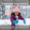 image:imageFunky Junque Toddler Double Pom Pom Beanie  Warm Knit Winter Hat for Girls Ages 16 Soft Kids Poms Beanies for Cold WeatherPale Pink  Pink Faux Fur Pom