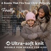 image:imageFunky Junque Toddler Double Pom Pom Beanie  Warm Knit Winter Hat for Girls Ages 16 Soft Kids Poms Beanies for Cold WeatherPale Pink W Faux Fur Double Poms