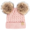 image:imageFunky Junque Toddler Double Pom Pom Beanie  Warm Knit Winter Hat for Girls Ages 16 Soft Kids Poms Beanies for Cold WeatherPale Pink W Faux Fur Double Poms