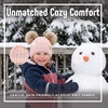 image:imageFunky Junque Toddler Double Pom Pom Beanie  Warm Knit Winter Hat for Girls Ages 16 Soft Kids Poms Beanies for Cold WeatherPale Pink W Faux Fur Double Poms