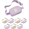 image:imageKids Fanny Pack for Girls Initial Crossbody Belt Bag  Cream Letter H  Waterproof Waist Pack Ages 412 Softside Nylon Waterproof and Expandable School Travel Playground Phone and ID PocketLavender Initial White