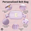 image:imageKids Fanny Pack for Girls Initial Crossbody Belt Bag  Cream Letter H  Waterproof Waist Pack Ages 412 Softside Nylon Waterproof and Expandable School Travel Playground Phone and ID PocketLavender Initial White