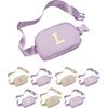 image:imageKids Fanny Pack for Girls Initial Crossbody Belt Bag  Cream Letter H  Waterproof Waist Pack Ages 412 Softside Nylon Waterproof and Expandable School Travel Playground Phone and ID PocketLavender Initial White