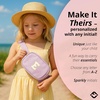 image:imageKids Fanny Pack for Girls Initial Crossbody Belt Bag  Cream Letter H  Waterproof Waist Pack Ages 412 Softside Nylon Waterproof and Expandable School Travel Playground Phone and ID PocketLavender Initial White