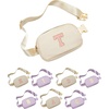 image:imageKids Fanny Pack for Girls Initial Crossbody Belt Bag  Cream Letter H  Waterproof Waist Pack Ages 412 Softside Nylon Waterproof and Expandable School Travel Playground Phone and ID PocketCream Initial Pink