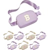image:imageKids Fanny Pack for Girls Initial Crossbody Belt Bag  Cream Letter H  Waterproof Waist Pack Ages 412 Softside Nylon Waterproof and Expandable School Travel Playground Phone and ID PocketLavender Initial White
