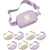 image:imageKids Fanny Pack for Girls Initial Crossbody Belt Bag  Cream Letter H  Waterproof Waist Pack Ages 412 Softside Nylon Waterproof and Expandable School Travel Playground Phone and ID PocketLavender Initial White