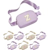 image:imageKids Fanny Pack for Girls Initial Crossbody Belt Bag  Cream Letter H  Waterproof Waist Pack Ages 412 Softside Nylon Waterproof and Expandable School Travel Playground Phone and ID PocketLavender Initial White