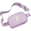 image:imageKids Fanny Pack for Girls Initial Crossbody Belt Bag  Cream Letter H  Waterproof Waist Pack Ages 412 Softside Nylon Waterproof and Expandable School Travel Playground Phone and ID PocketLavender Initial White