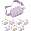 image:imageKids Fanny Pack for Girls Initial Crossbody Belt Bag  Cream Letter H  Waterproof Waist Pack Ages 412 Softside Nylon Waterproof and Expandable School Travel Playground Phone and ID PocketLavender Initial White