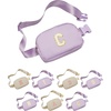 image:imageKids Fanny Pack for Girls Initial Crossbody Belt Bag  Cream Letter H  Waterproof Waist Pack Ages 412 Softside Nylon Waterproof and Expandable School Travel Playground Phone and ID PocketLavender Initial White
