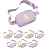 image:imageKids Fanny Pack for Girls Initial Crossbody Belt Bag  Cream Letter H  Waterproof Waist Pack Ages 412 Softside Nylon Waterproof and Expandable School Travel Playground Phone and ID PocketLavender Initial White