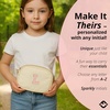 image:imageKids Fanny Pack for Girls Initial Crossbody Belt Bag  Cream Letter H  Waterproof Waist Pack Ages 412 Softside Nylon Waterproof and Expandable School Travel Playground Phone and ID PocketCream Initial Pink